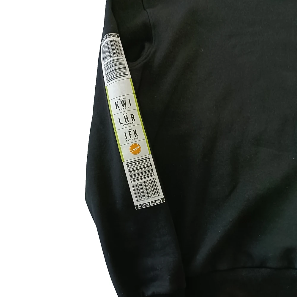 Rubber fluorescence patchwork custom logo cool sleeves design cotton fleece mens streetwear sweatshirts