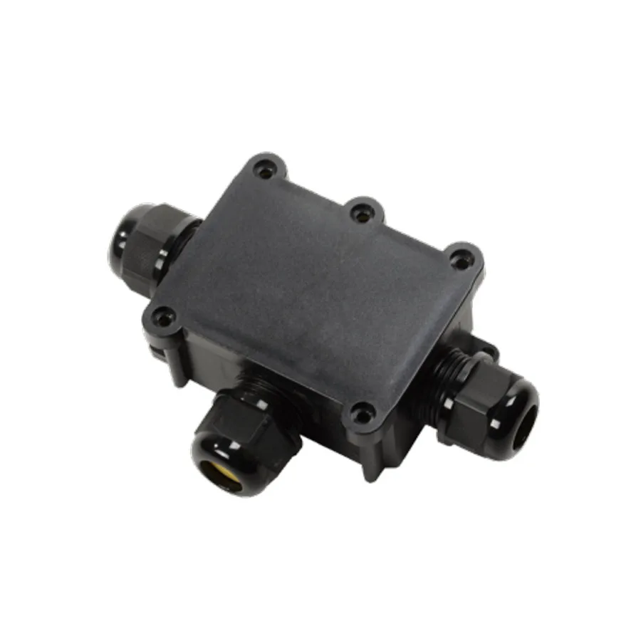 IP68 3 way waterproof Junction box with M9 M12 M14 waterproof connector for outdoor