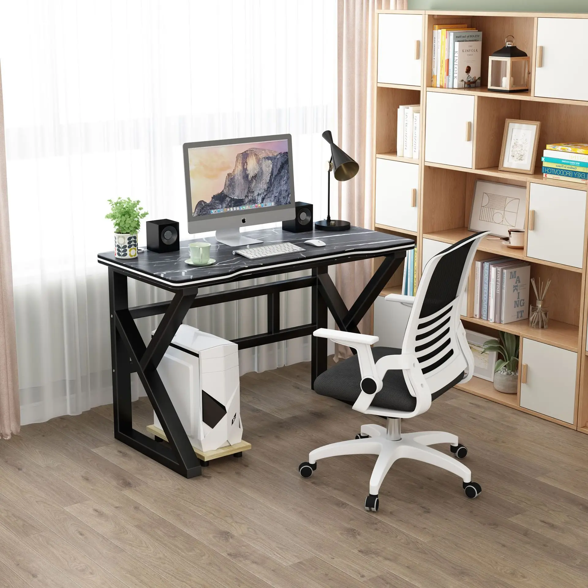 Custom Office Furniture l Shaped Ergonomic Metal Black Pc Gaming Table Computer Gaming Desks