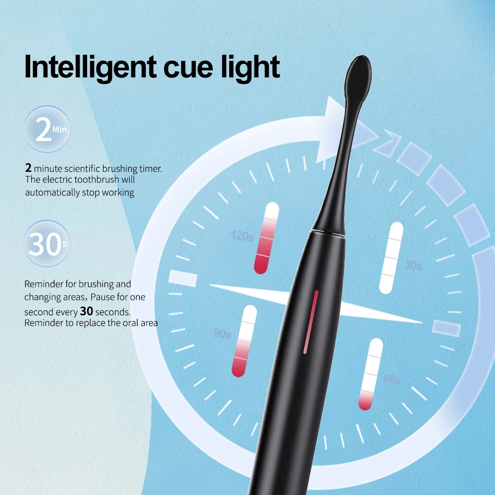 Electric Toothbrush with Smart Pressure Sensor Sonic Vibration Electric Toothbrush for Adult with Customized logo