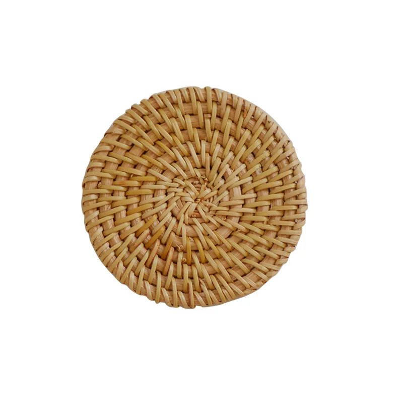 Handmade woven Vietnamese rattan table mat set home office casserole cup heat insulation mat spot wholesale