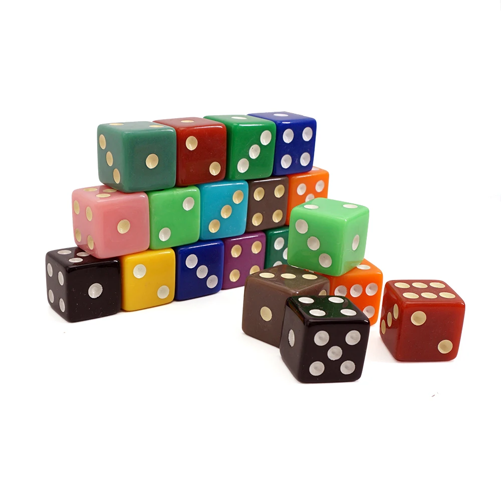 Factory professional custom Round corner regular or game dice coloured D6 polytope 16mm acrylic dice