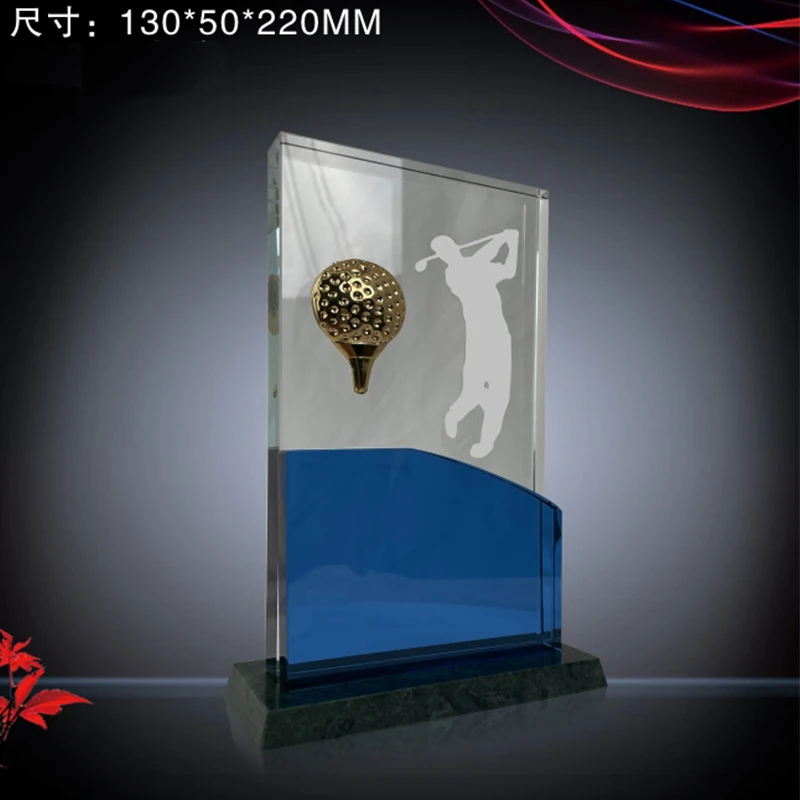 sports events excellent corporate award printing crystal glass plaque