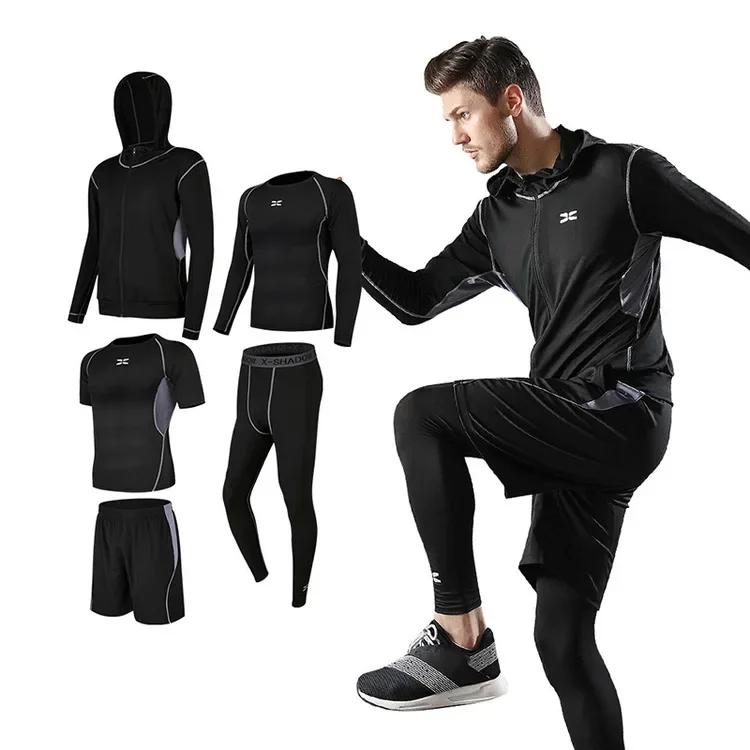 Custom Men Tracksuit Compression Sports Wear Men Gym Fitness Clothes Running Set Exercise Workout Jogging Suits