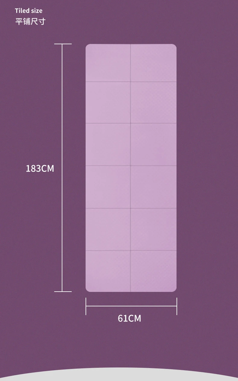 Portable  foldable Anti-Tear Non-Slip Sweat Single color TPE yoga Mat for traveling  yoga pilates