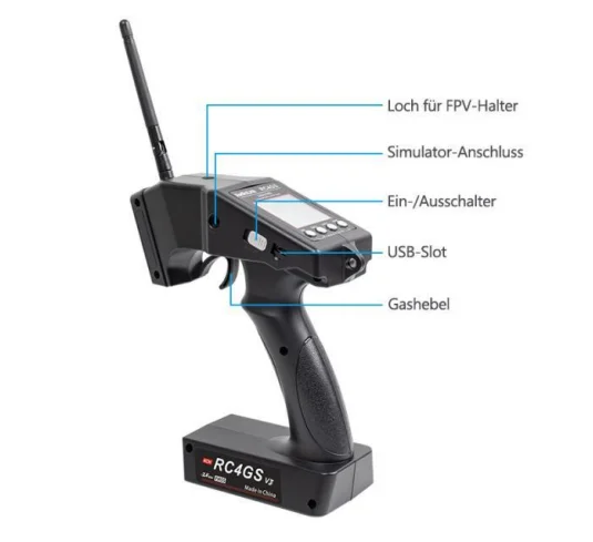 RadioLink RC4GS V3 RC 400 meters control distance Gyro integrated receiver FPV head tracked tanks crawlers surface transmitter