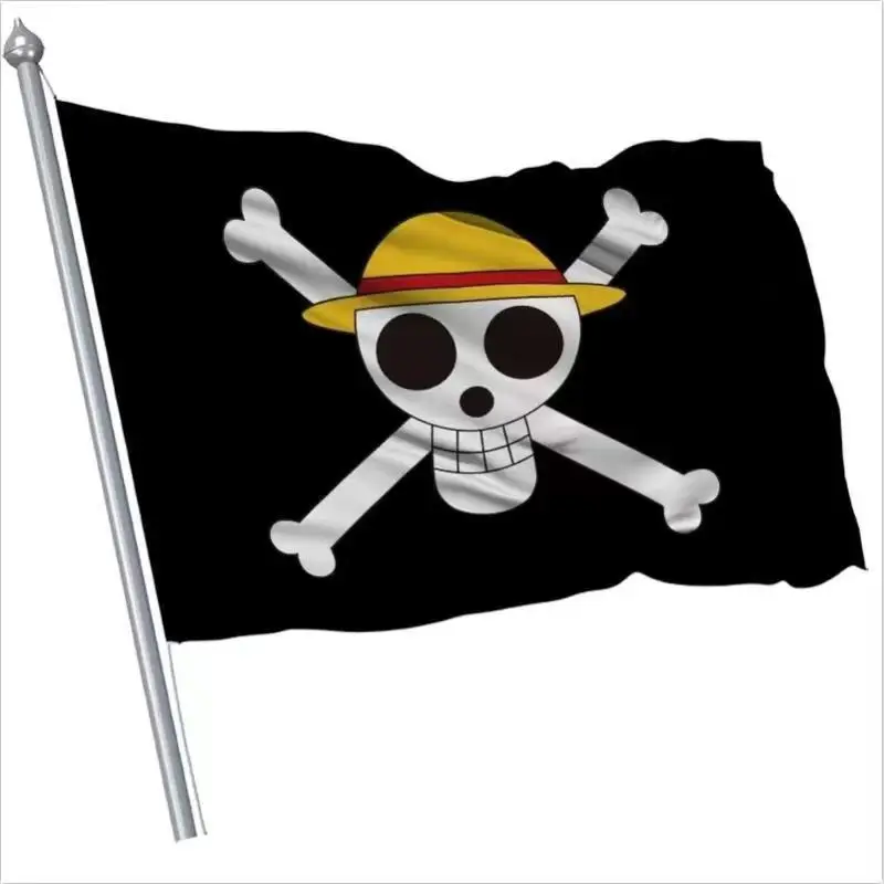 Customer Design, Thermal Transfer Print 100% Poly Luffy Banner Anime Flag