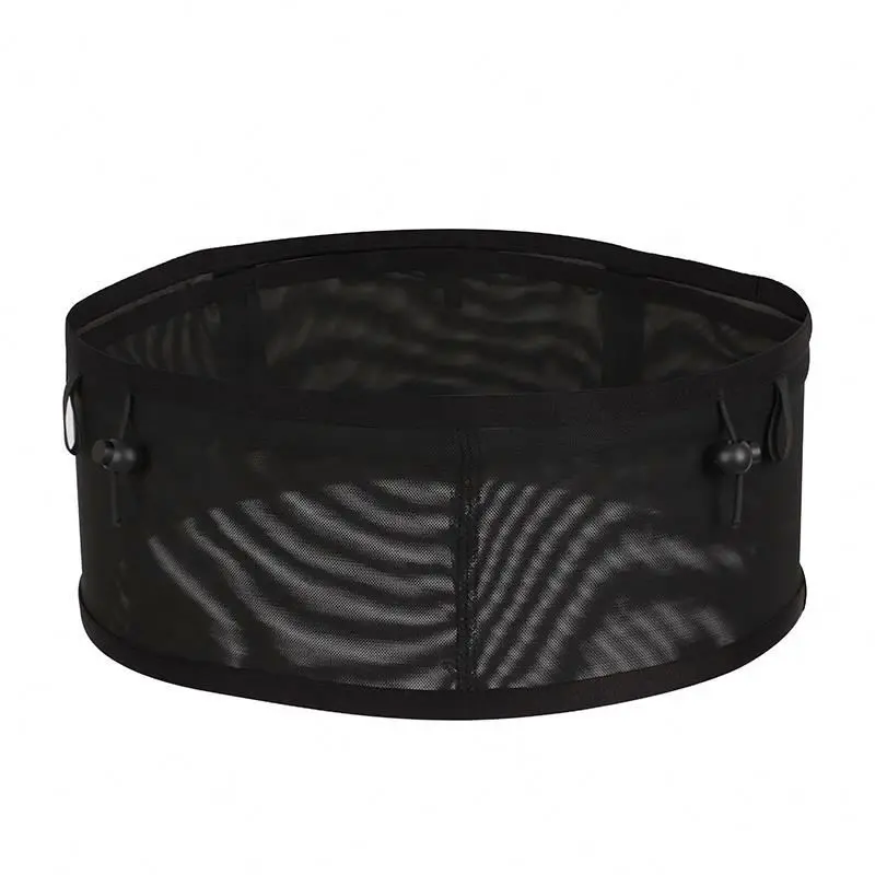 Mesh breathable design three pocket running belt bag Unisex fanny pack outdoor waist bag for sport