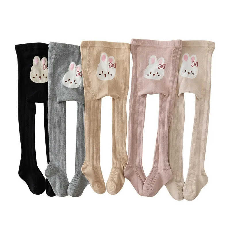 Combed Cotton Autumn Cartoon Cute Jacquard Kids Stockings Tights Wholesale Pantyhose For Girls