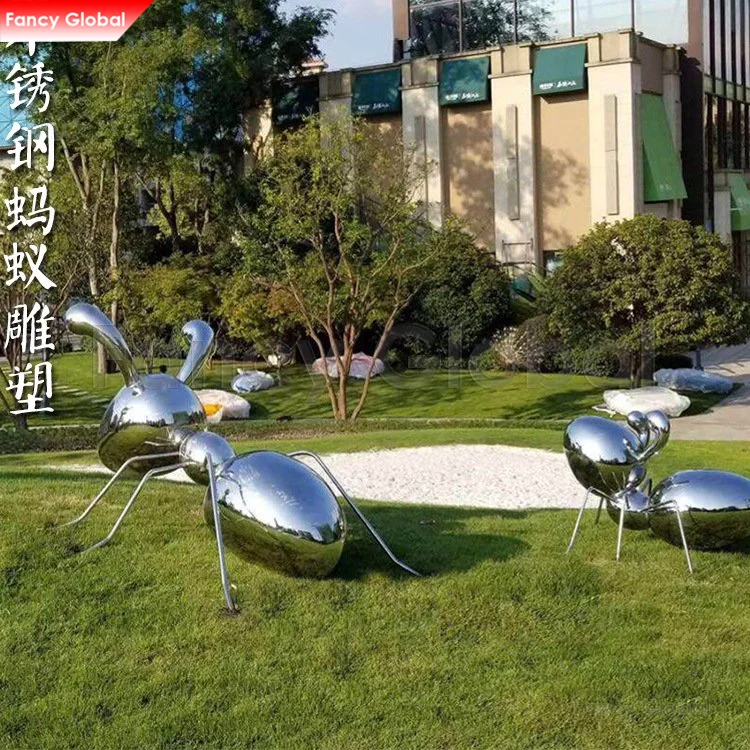Профессиональное производство дешевая статуя животных скульптура из нержавеющей стали муравей Современная наружная Художественная Скульптура садовая