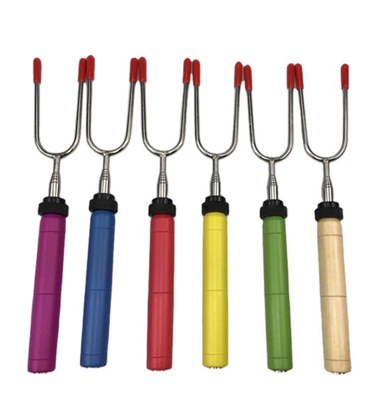 Заводская вилка из нержавеющей стали с длинной ручкой телескопическая вилка для жарки барбекю 25-83 см