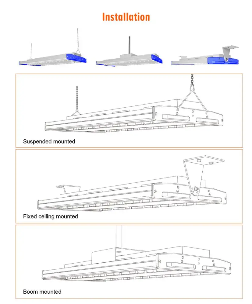  Крытый склад промышленный светодиодный линейный светильник 100w 150w 200w 250w 300w 400w 500w High Bay свет