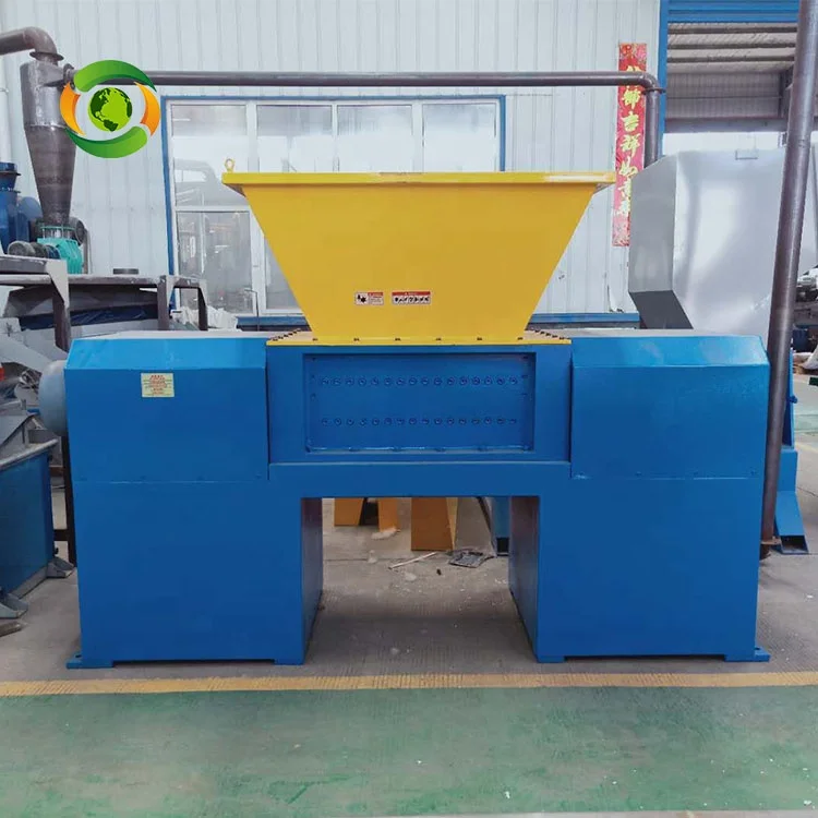 Car Bumper Metal Waste Double Shaft Plastic Shredder For Washing And Recycling Line