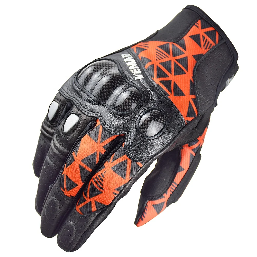 VEMAR Motorcycle Riding Gloves Men Vintage Motocross Leather Gloves Touch Screen Motorbike Racing Bike MTB ATV Safety Gloves