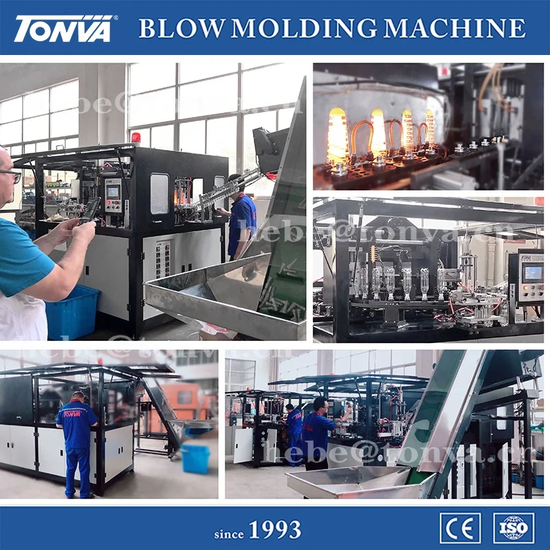 TONVA plastic 2-cavity 600ml fully automatic PET water bottle making blow blowing molding machine hot sale