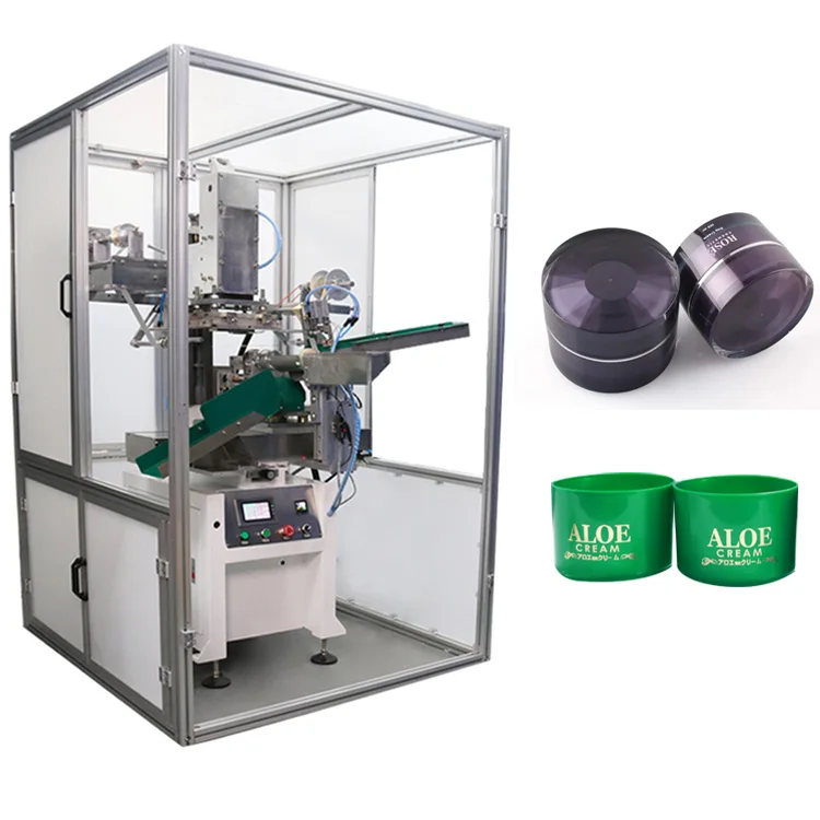 Fast speed cosmetics can rotary 1 circle wine cap hot foil stamping machine for cup