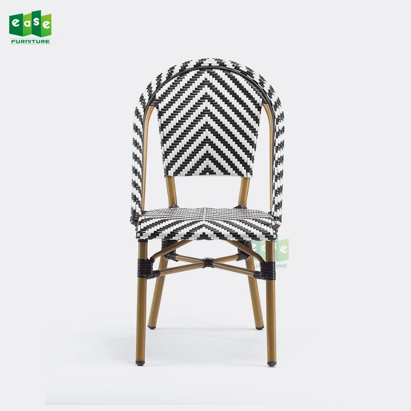 
Outdoor cafe paris bistro rattan wicker chairs bamboo look (E3007) 