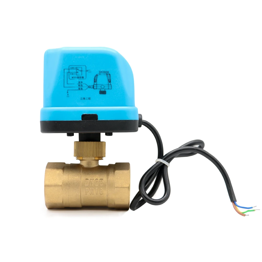 Wholesale 1/2 inch Ball Valve electric double wire brass Motorized Ball Valve 220v Motorized Brass Ball Valve for water oil use