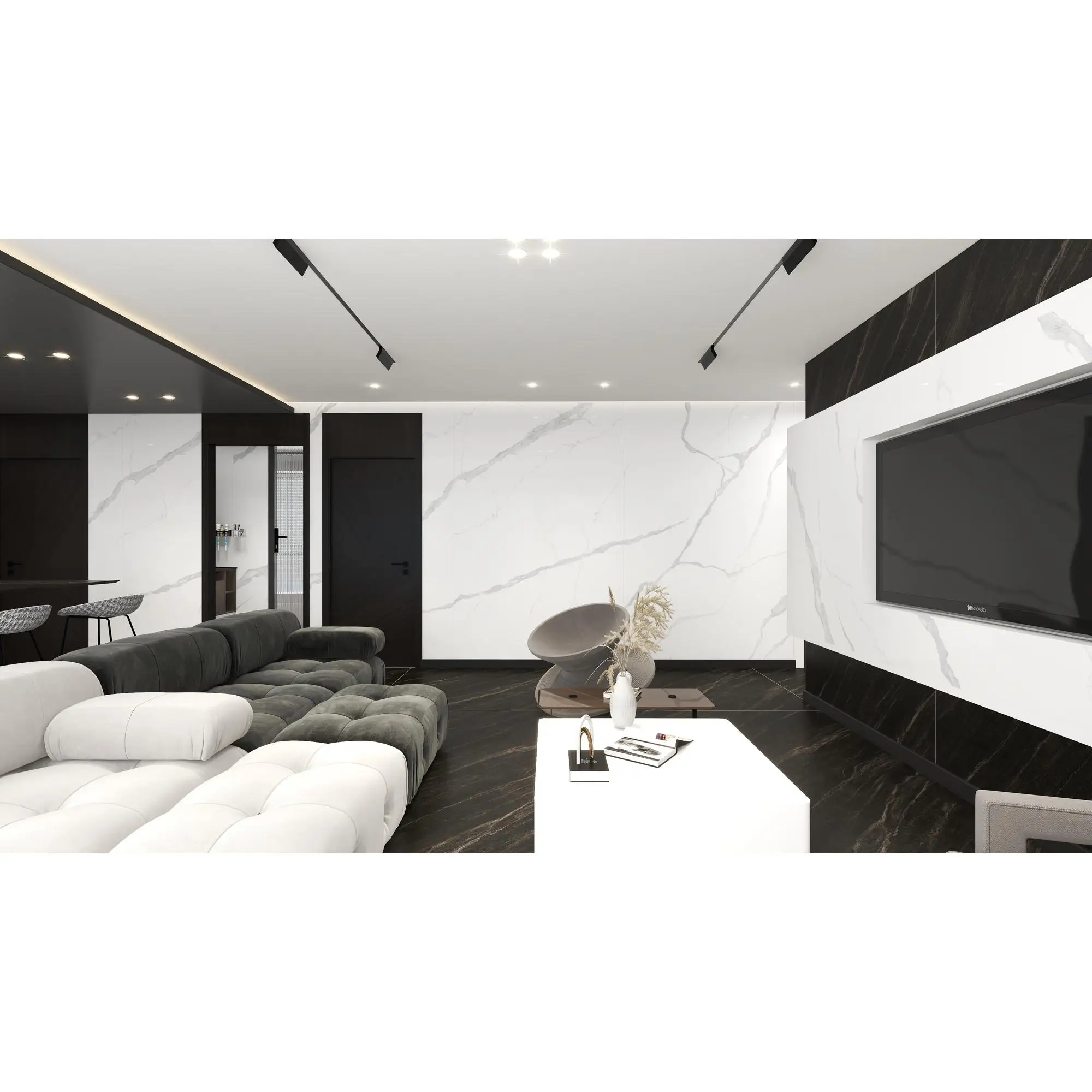 3200*1600MM High Glossy Sintered Stone Slab Porcelain Tile Popular Marble Look Hall Wall Dining Flooring Big Size Slab High