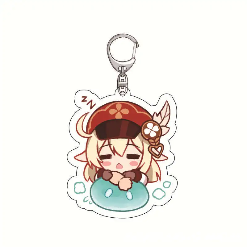 Acrylic Charm Stainless Steel Key Ring Double Sided Acrylic Charm