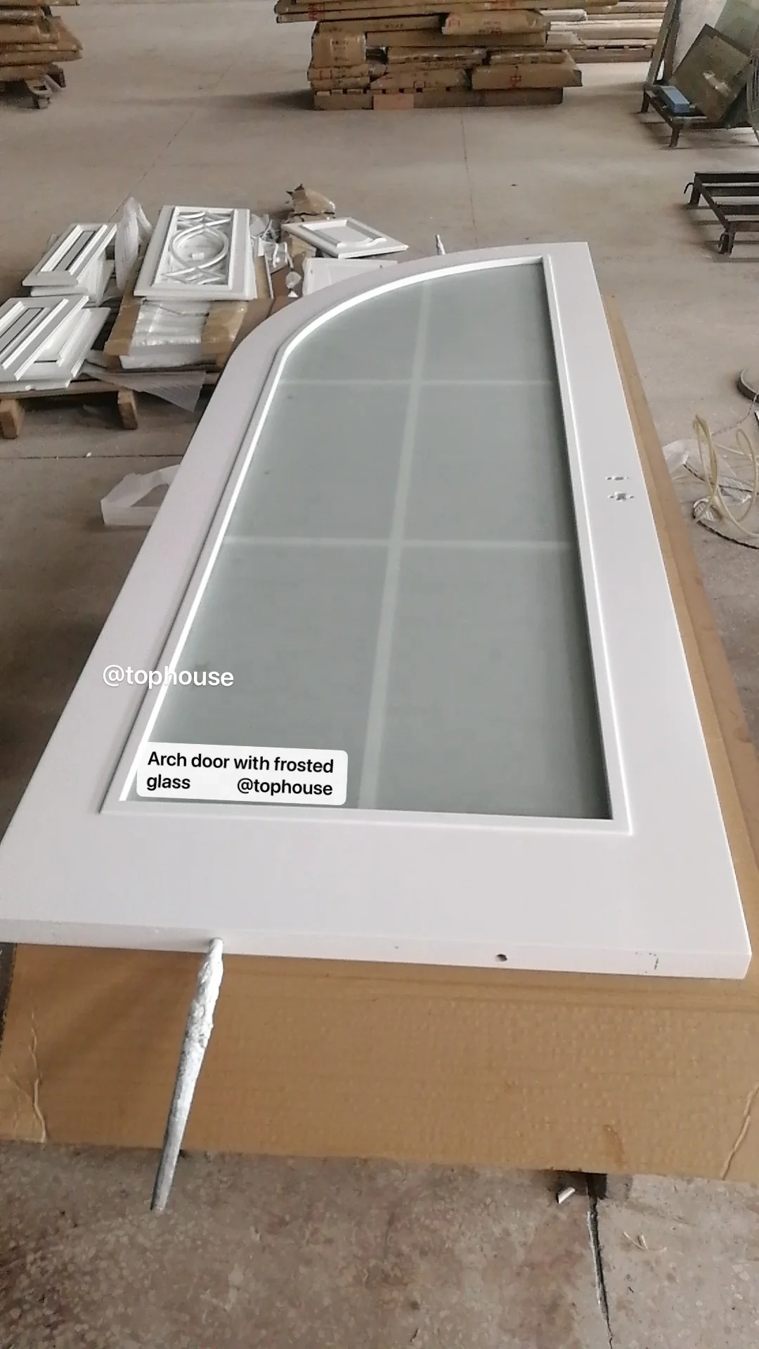 
white arched french double front door 