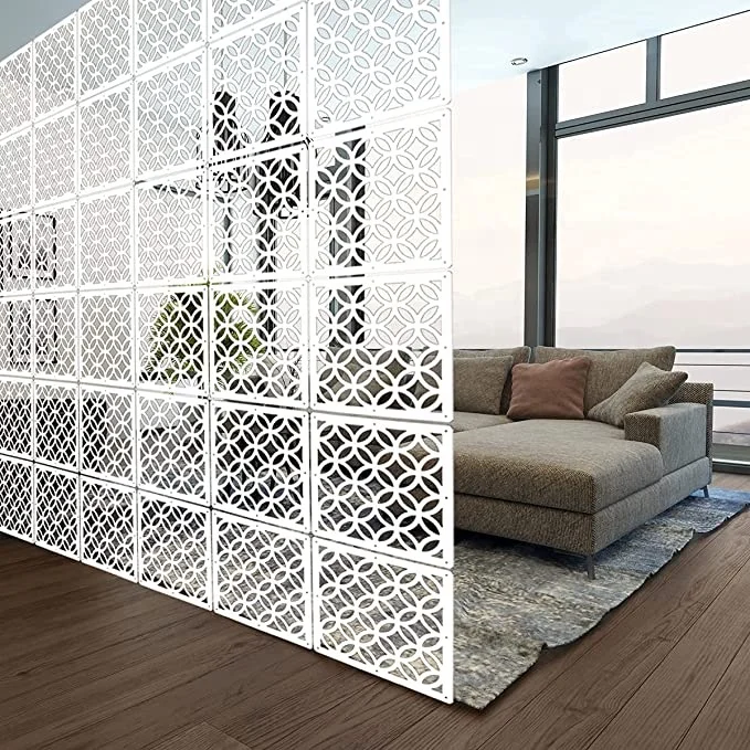 2022 New Products Custom Black PVC Hanging PVC Divider Carved Partition Wall Separator Room Screens For Home Decor