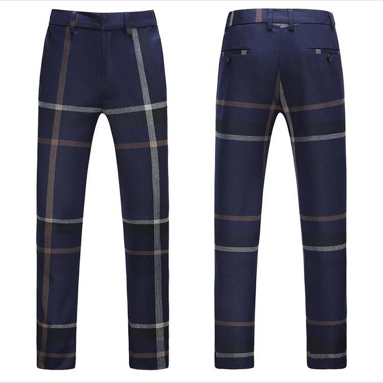 Wholesale lattice work suits man suit 3 pcs