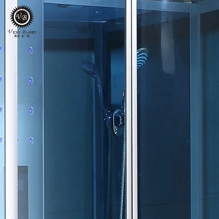 Transparent glass luxury steam sliding door  shower rooms with faucet with  massage shower enclosure