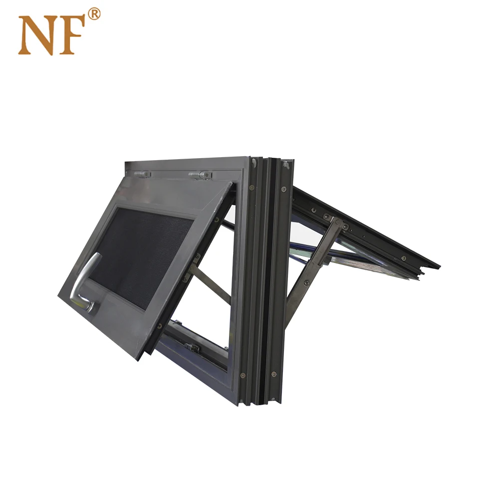 Hopper inward opening aluminum awning window
