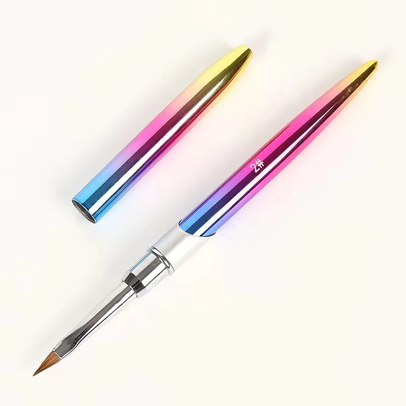 Gradients Rainbow Design Nail Brush Nail Art Painting Pen 100% Pure Kolinsky Hair Acrylic Nail Brush Set