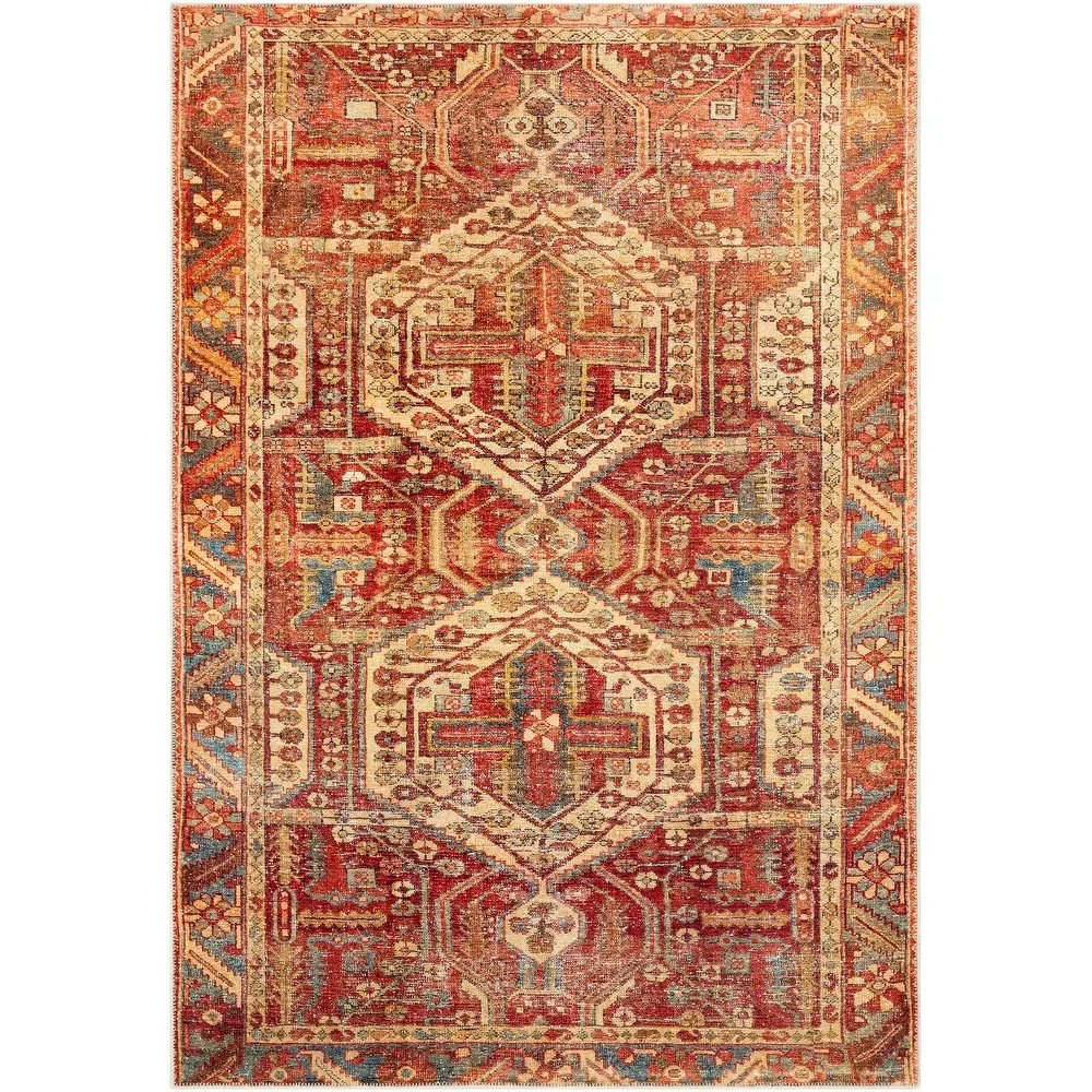 Machine Washable Artistic Vintage Geometric Machine Washable Area Rug