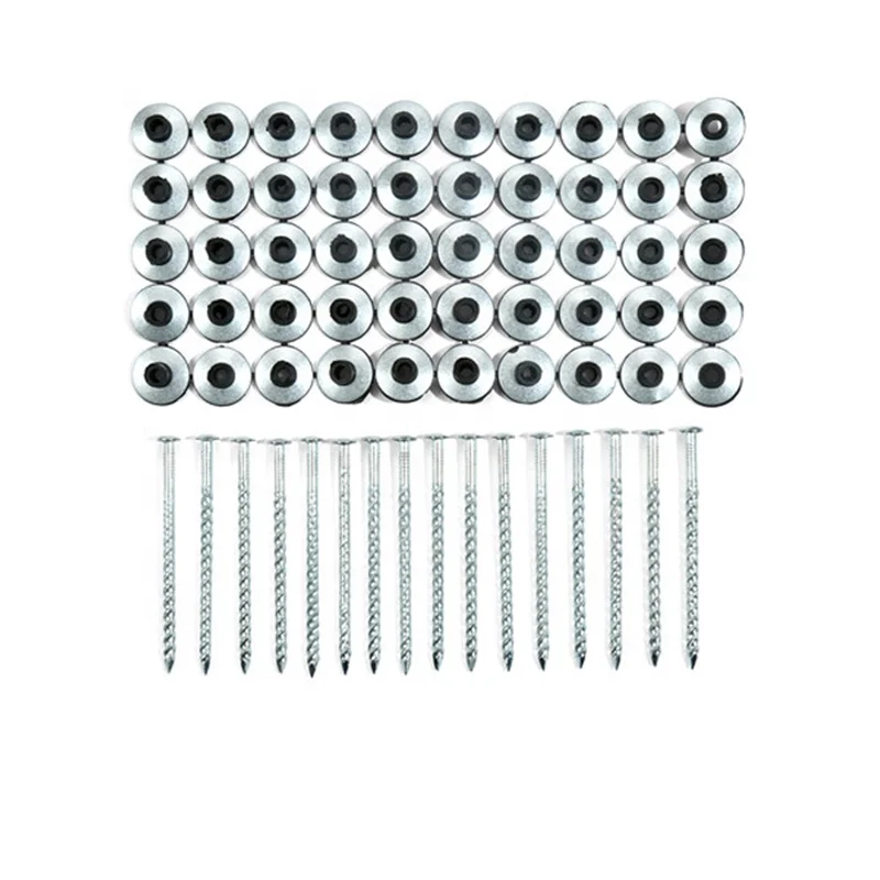 zinc roofing screw nails with iron and rubber washer assembled