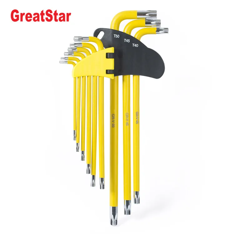 9 шт. Torx на конце длинный рука хром-ванадиевая сталь шестигранный ключ декодер каналов кабельного телевидения с пластиковый стеллаж для выставки товаров шестигранный ключ декодер каналов кабельного телевидения