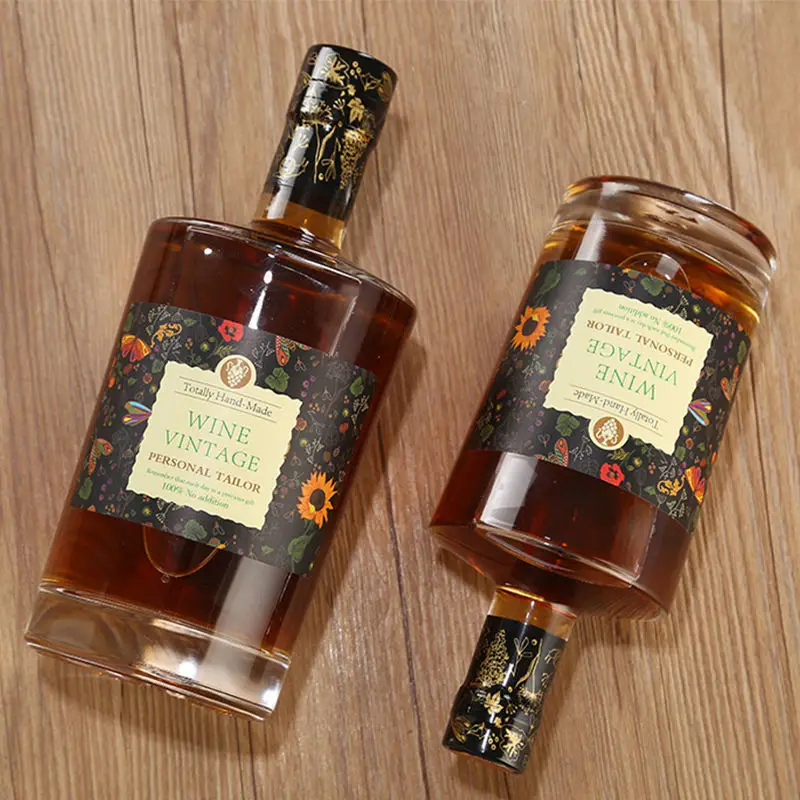 High Quality 100ml 500ml 750ml Clear White Spirit Bottle Whisky Brandy Vodka Glass Wine Bottle with Cork