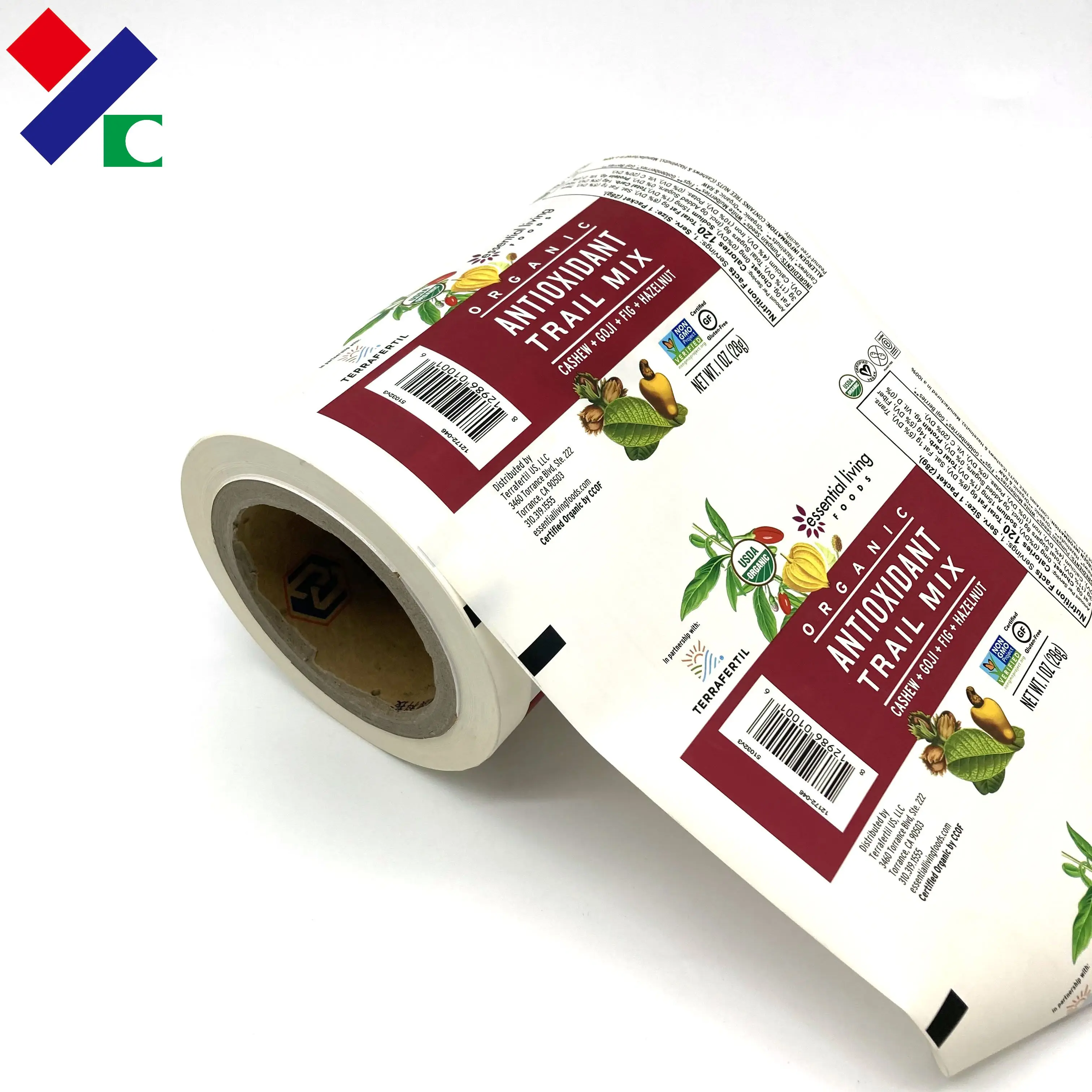 Custom printing moisture proof food grade roll film plastic pvc laminating packaging stick pack roll film