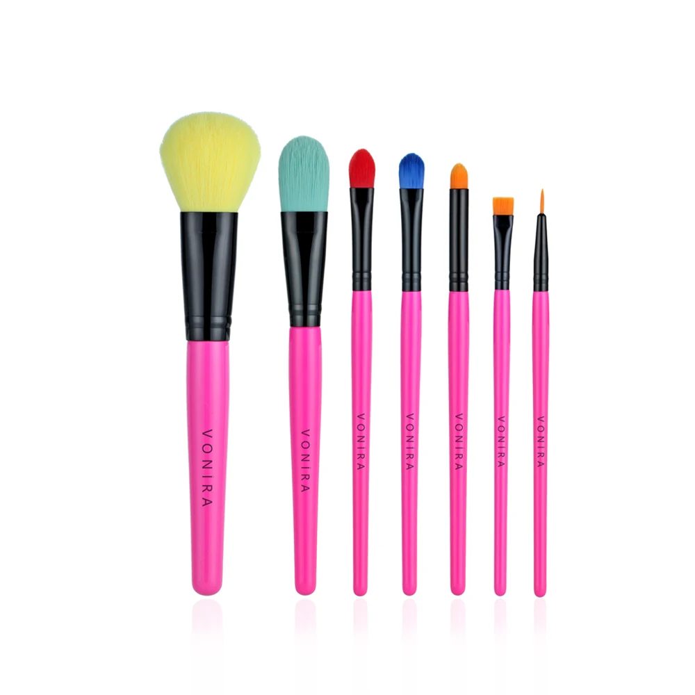 Vonira Wholesale Affordable Rainbow Makeup Brush Set New Colorful Promotional Gift Cosmetic Brushes Kit