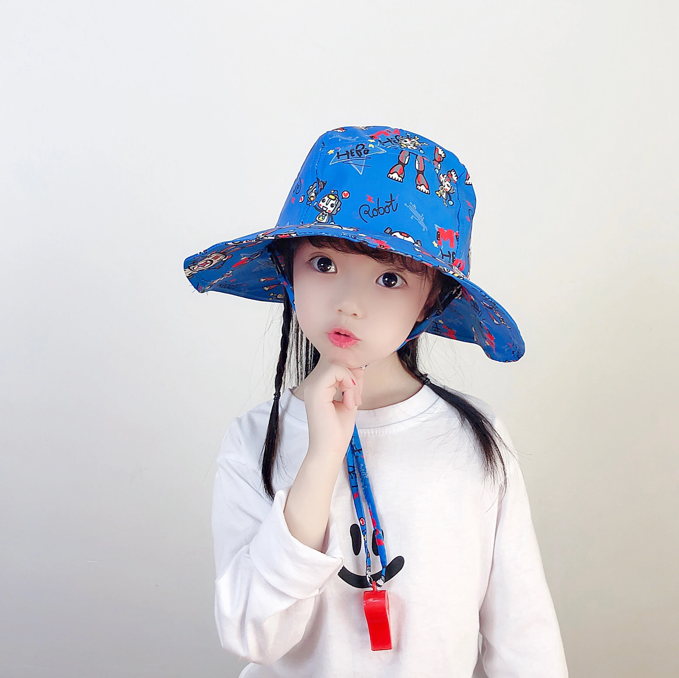 Summer UPF 50 Sun Protection Toddler Kids Boys Girls Adjustable Wide Brim Baby Bucket Hat Beach Hat