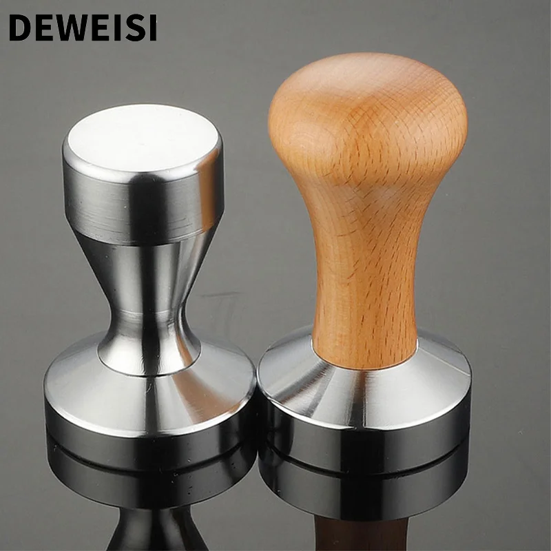 DEWEISI coffee accessories wood handle 51mm stainless steel coffee tampers
