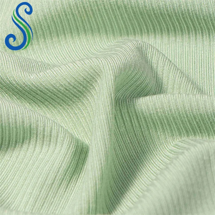 130Cm Organic 94%Bamboo 6%Spandex 2x2 Rib Fabric for Baby Clothes Cuff