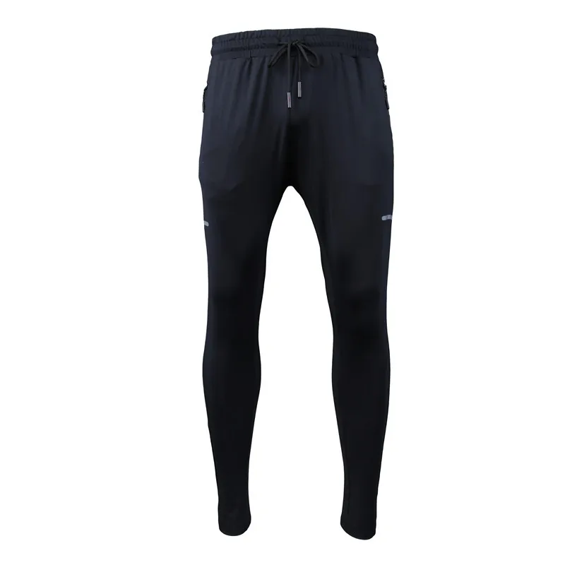 Fashion MEN Gym sport sets comfortable Jogger Pants 1/4 zipper reflective stripe tops sportswear long tracksuit