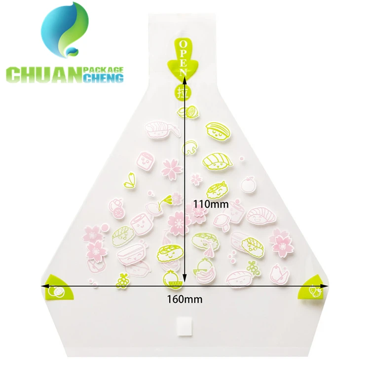 Food Grade Custom Printing Portable Onigiri Package OPP Plastic Shaped Bags