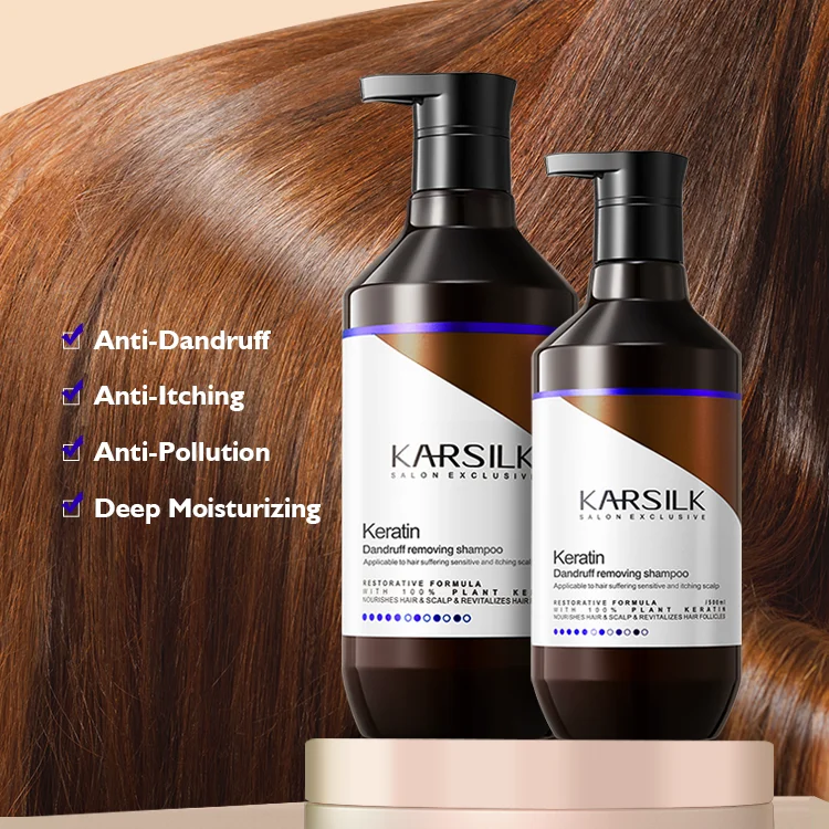 500ml Deeply Clean Anti-Itching Anti-Dandruff Natural Herbal Keratin Shampoo Set Hair Treatment OEM Hair Shampoo