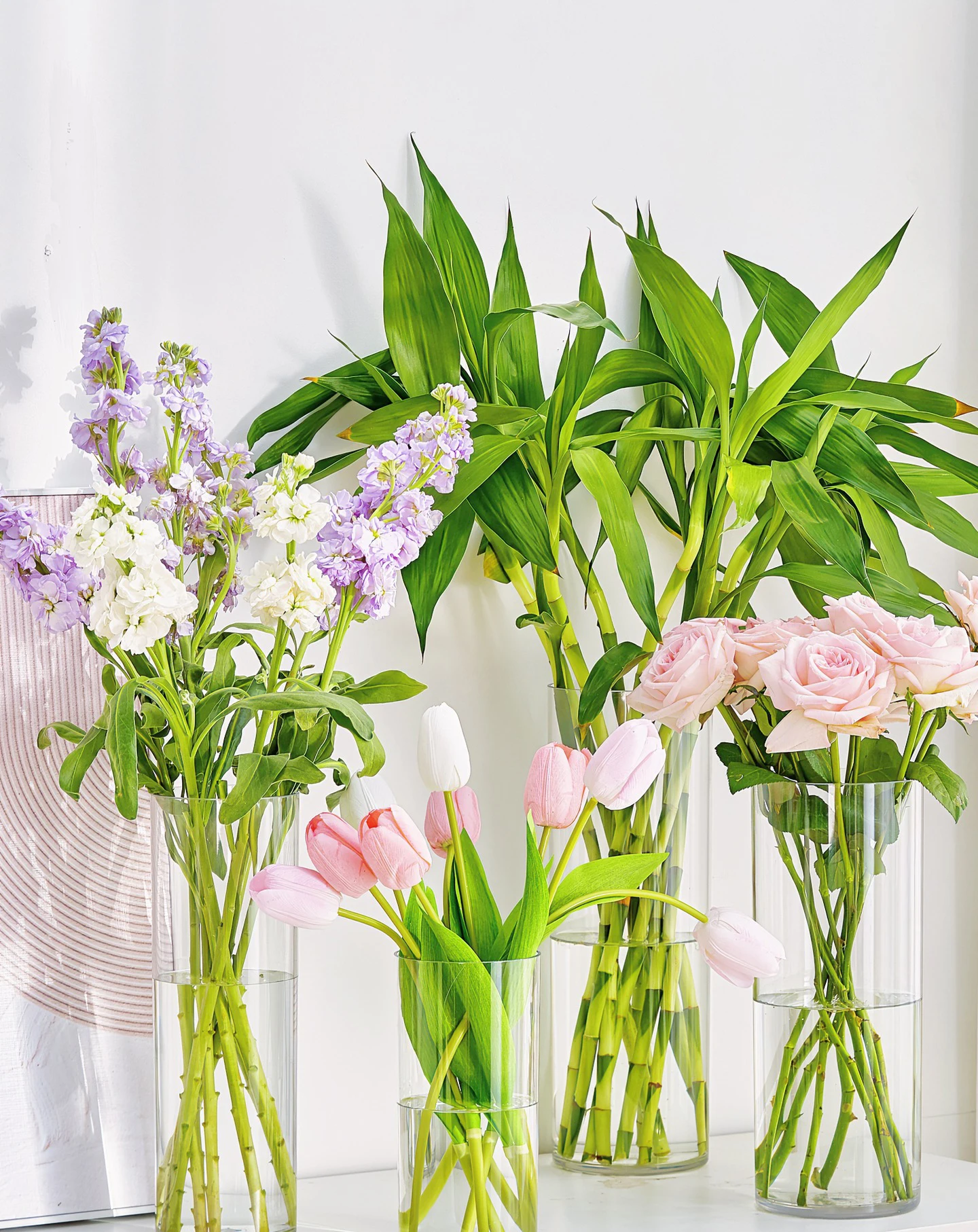 large acrylic anti-fall clear Flower Vase,   transparent straight tube cylinder vase decoration for living room