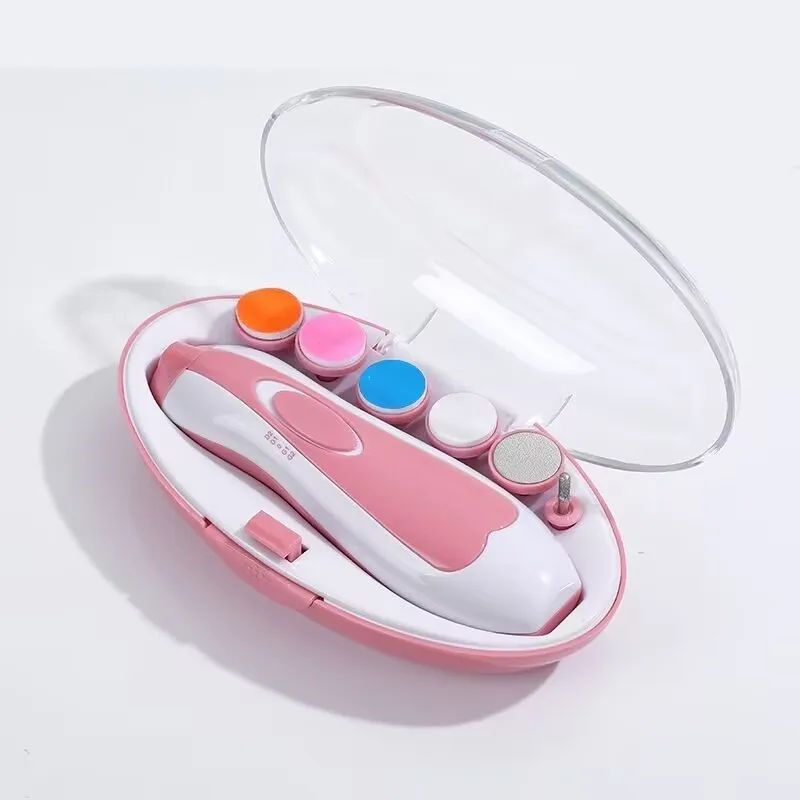 Hot Sell Low Noise Nail Care Safe Electrical Baby Nail Trimmer Kit Set Baby Nail File with LED Light