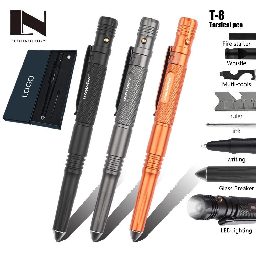 
Best Selling Multifunction Aluminum Self Defense Outdoor Tactical Pen Glass Break Pen 