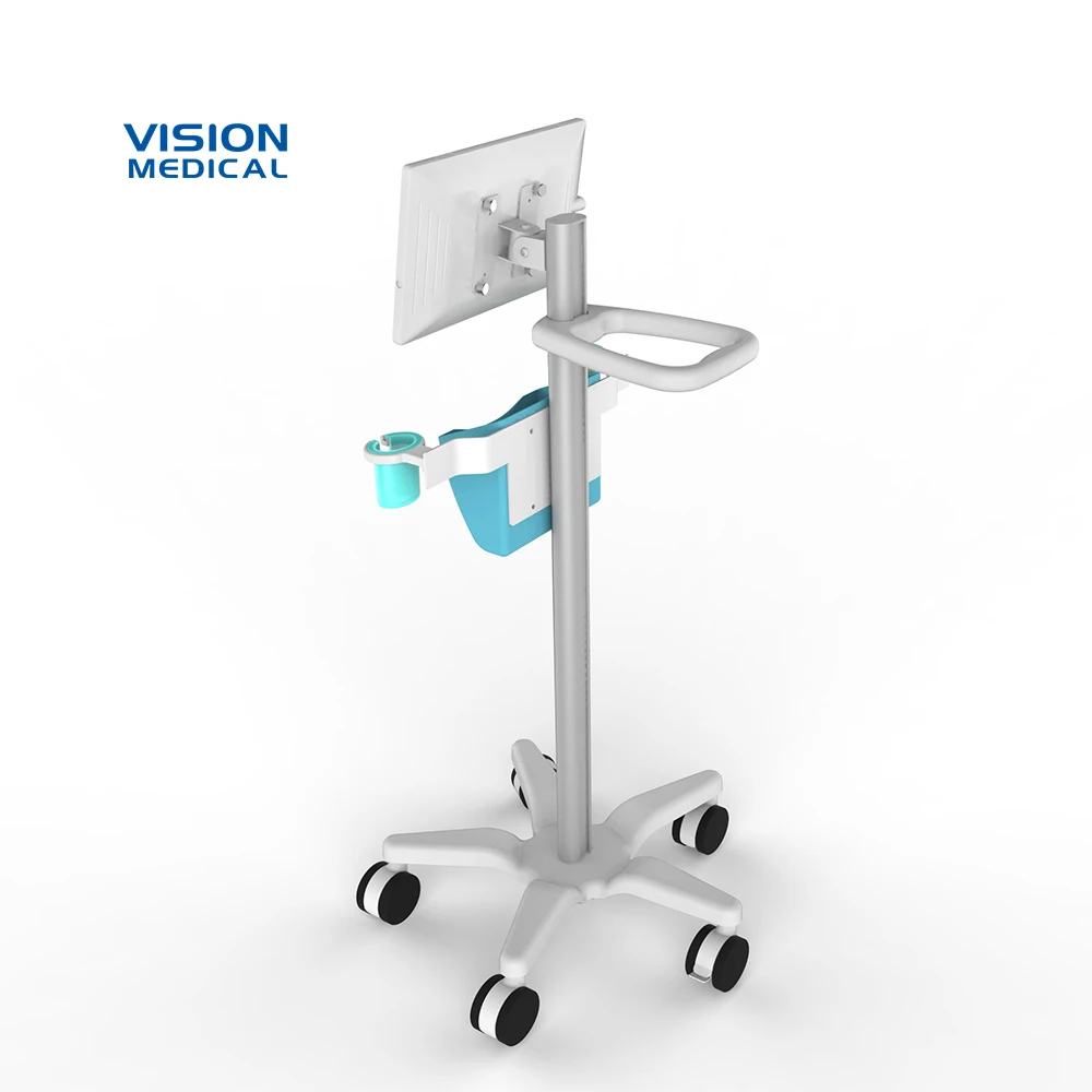 Laptop cart medical trolley vital signs monitor stand computer equipment cart casters hospital furniture ward nursing iv stand