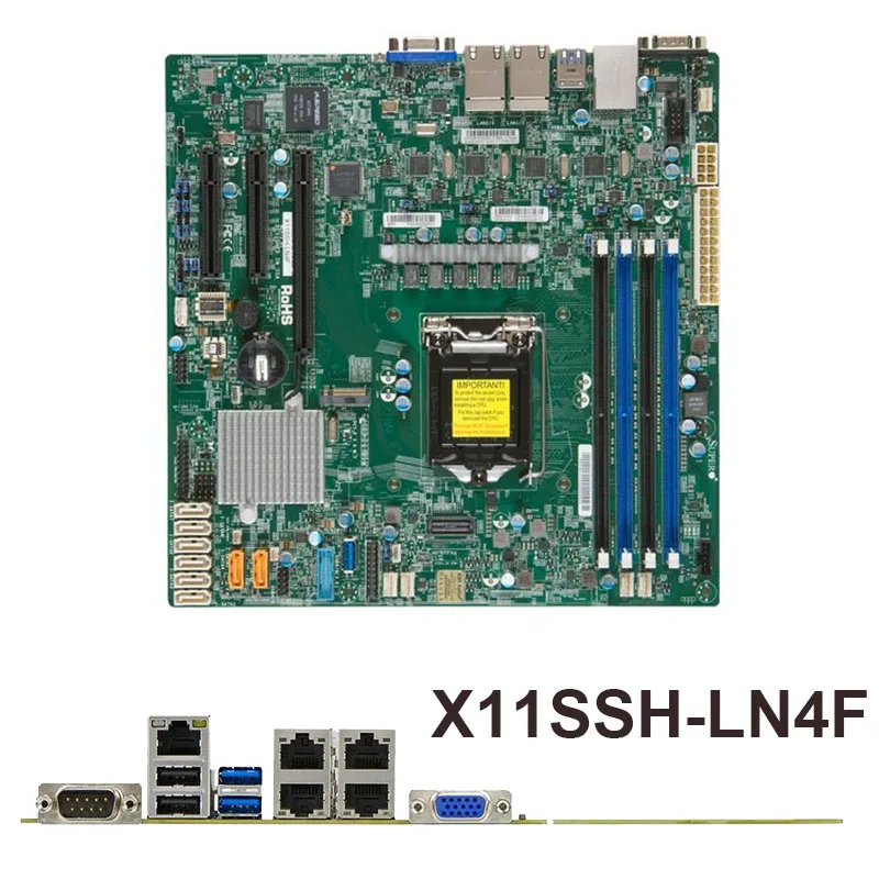 New Arrivals ATX  X11SSH-LN4F Mainboard Socket H4 LGA 1151 Xeon E3-1200 v5/v6 C236 Chipset DDR4 8x SATA Server Motherboard