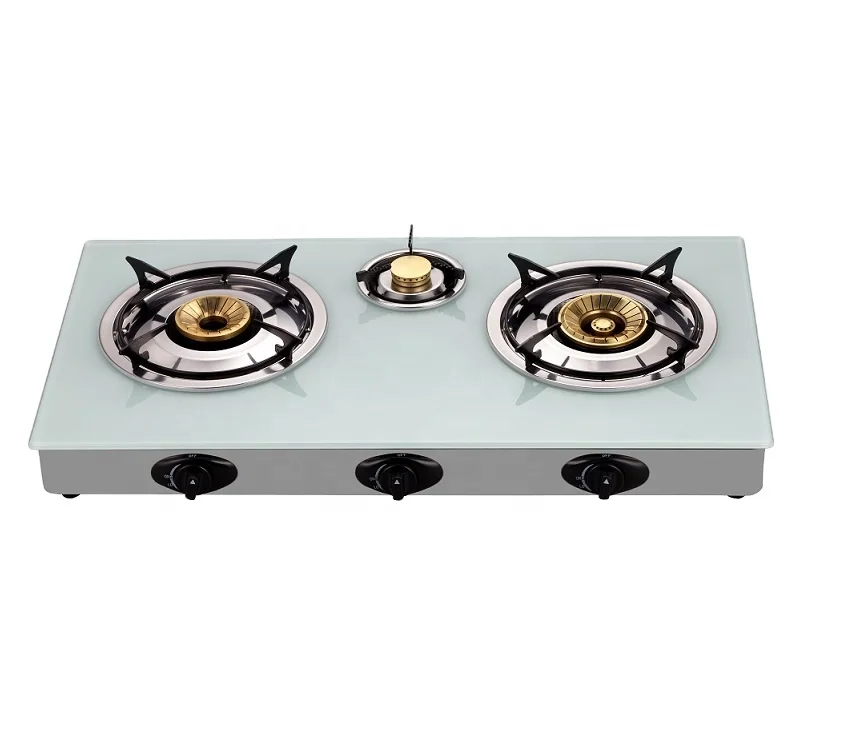2020 Hot Sale Glass Top 3 Burner Table Gas Stove