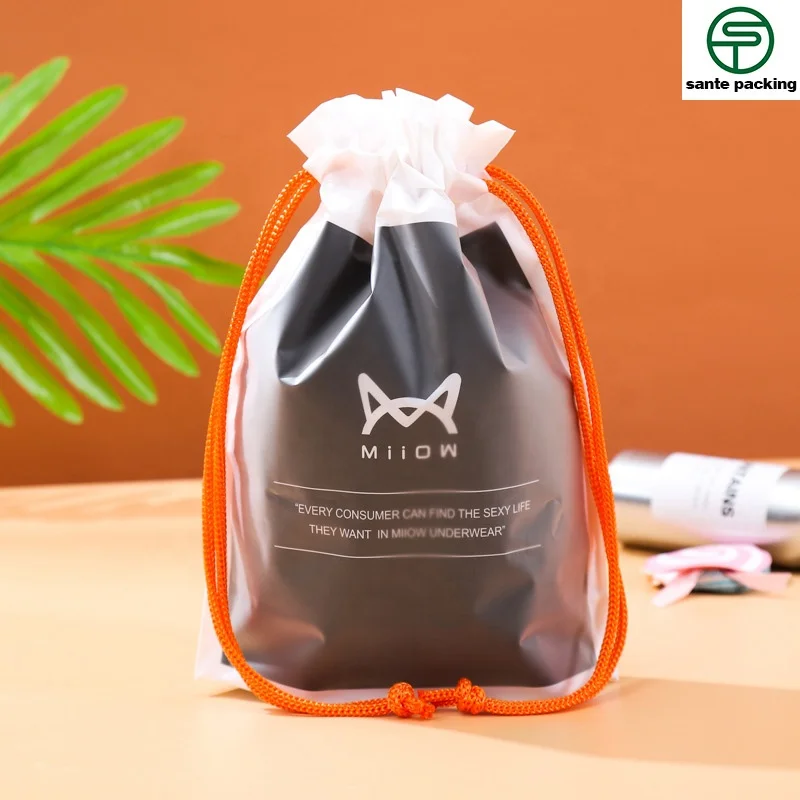 Hot Sealing Glossy Ldpe Backpack Bag Drawstring Bag Clear Plastic