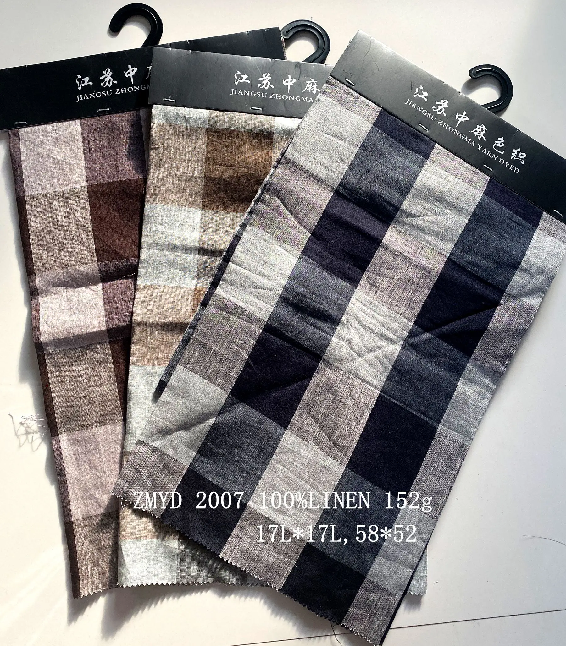 
Manufacturer 152g/m yarn dyed plaid Linen Fabric used for sofa cushion for upstery fabric 